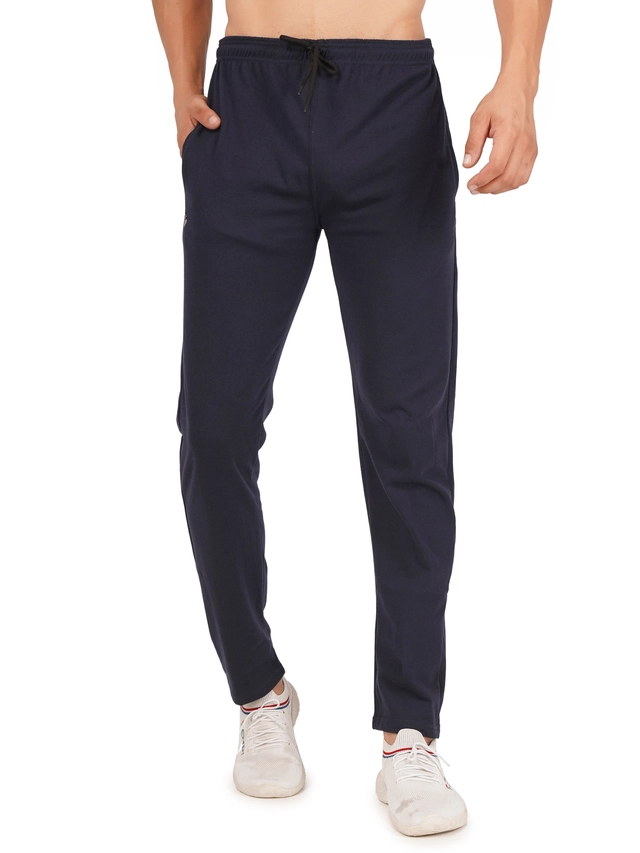 Lycra Solid Trackpant for Men (Navy Blue, S)