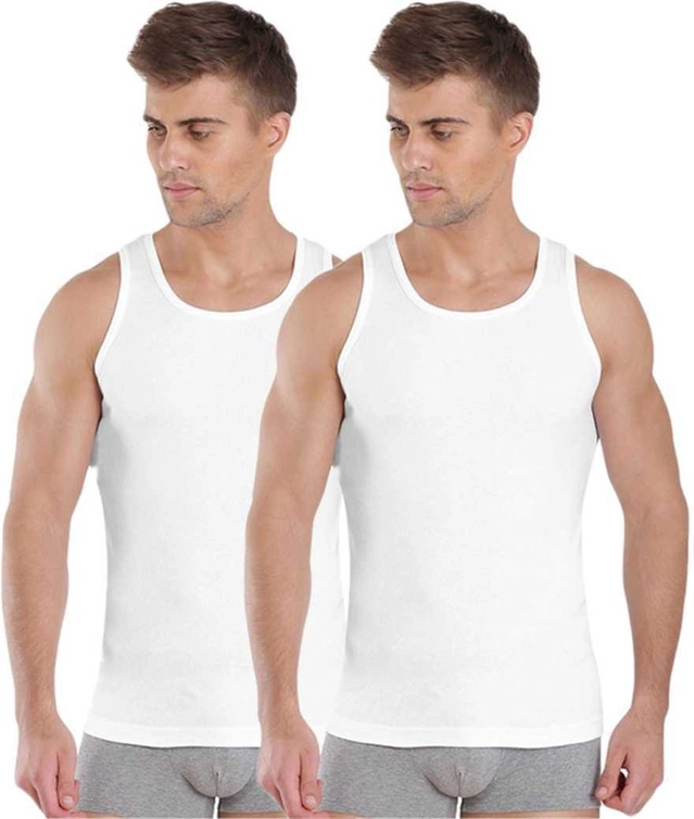 Cotton Vests for Men (White, 80) (Pack of 2)