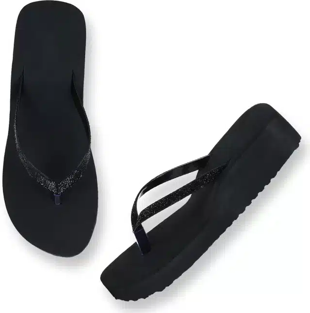 Flipflop for Women (Black & Peach, 4) (Pack of 2)