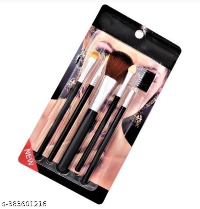 Makeup Brushes Set (Black, Set of 5)