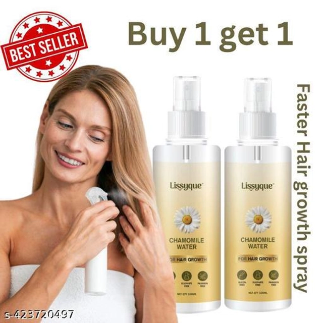  Lissyque Chamomile Water For Hair Growth, Hair Spray For Regrowth, Rosemary Hair Mist- 100ml (Buy One Get One Free)