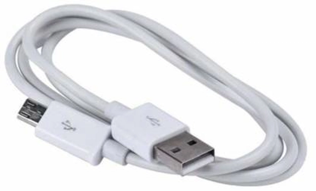 Plastic USB to Type B Data Cable for All Android Devices (White, 1.5 m)