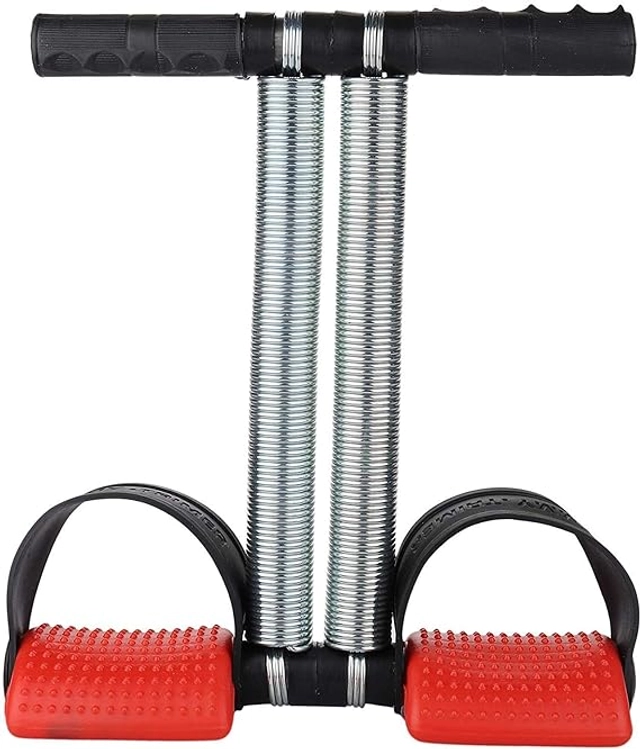 Double Spring Tummy Trimmer for Men & Women (Red & Black)