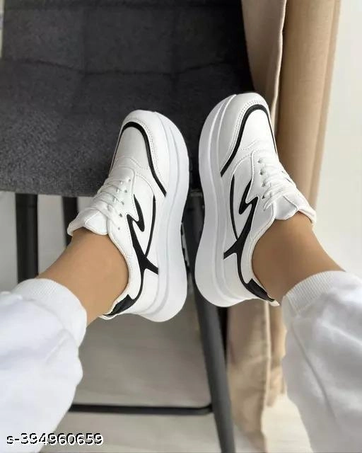 Casual Shoes for Women (White, 3)