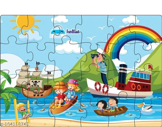 Plastic Jigsaw Puzzle for Kids (Multicolor, Set of 1)