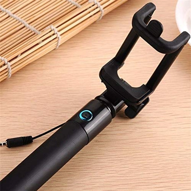 Wired Selfie Stick for Mobile Phones (Multicolor)