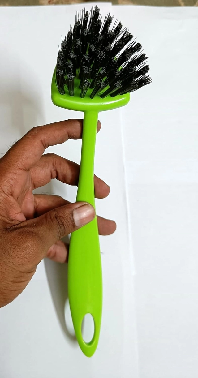 Plastic Heavy Duty Triangular Grip Dish Brush (Green)