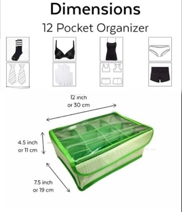 Non-woven Foldable Cloth Cover cum Organizer (Green)