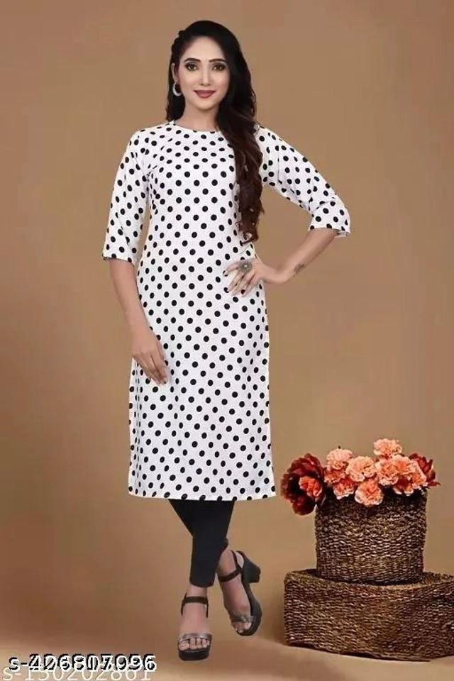 Crepe Kurtis for Women (White, S)