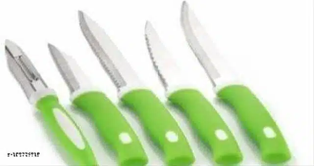 Plastic Knife Set with Stand (Assorted, Set of 1)