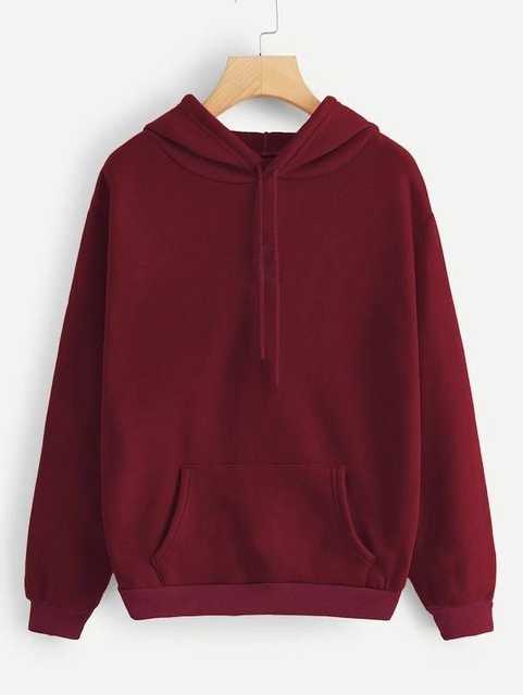 A.N. Collectioncasual Woman Hoodi (Maroon, S) (ANC21)