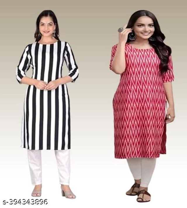 Crepe Kurtis for Women (Multicolor, S) (Pack of 2)