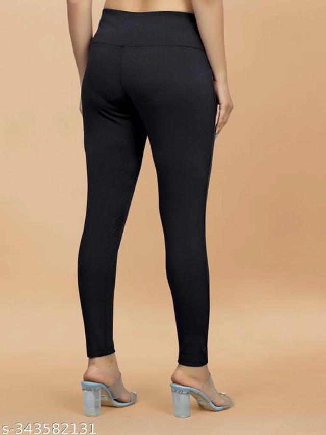 Lycra Jeggings for Women (Black, 38)