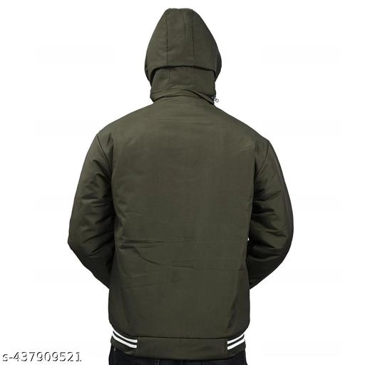 Polyester Jacket for Men (Olive, M)