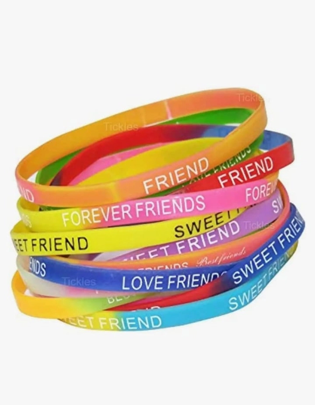 Rubber Wrist Band for Men & Women (Multicolor, Pack of 20)