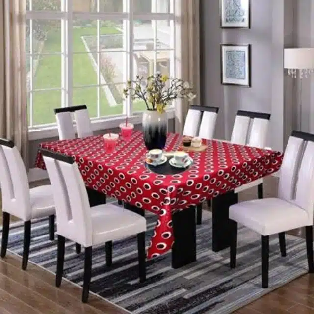 PVC Printed Table Cover (Red, 54x78 Inches)