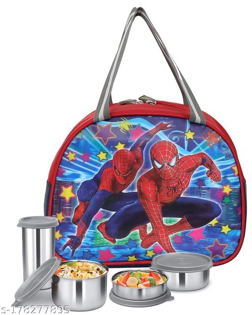 Polyester Lunch Box Bag for Kids (Multicolor)