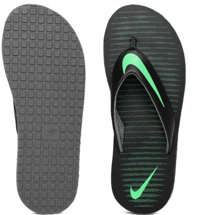 Flipflops for Men (Black & Green, 6)