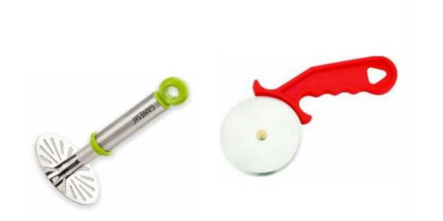 Pinak Steel Potato Masher & Pizza Cutter (Pack Of 2, Multicolor) (PS-105)