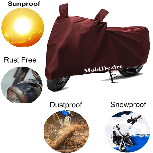 Polyester Semi-Waterproof Universal Motorcycle Cover (Maroon)