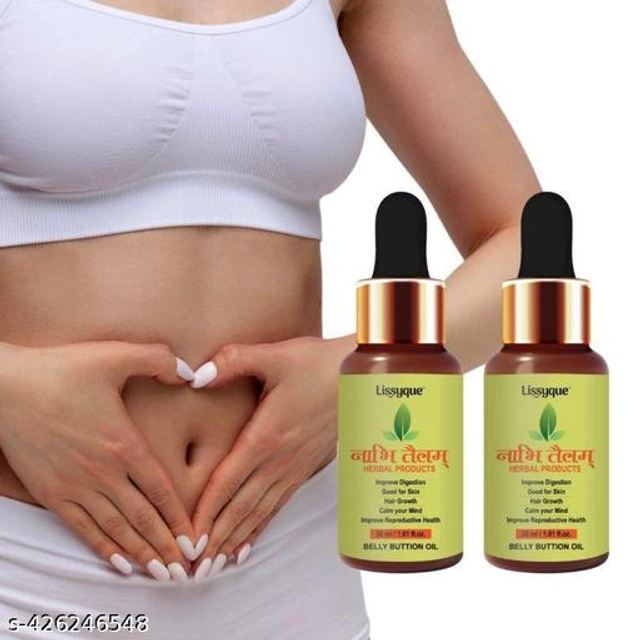  Lissyque Nabhi Oil Belly Button Oil 100% Pure herbal, Organic, Fat Burning Oil, Weight loss Men & Women- 30ml (Buy One Get One Free)