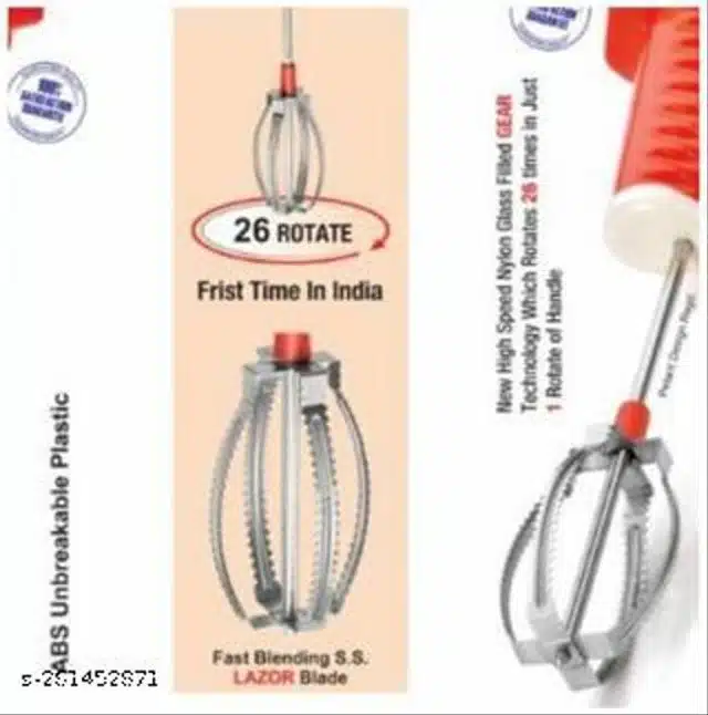 Hand Blender For Egg Beater (Red)