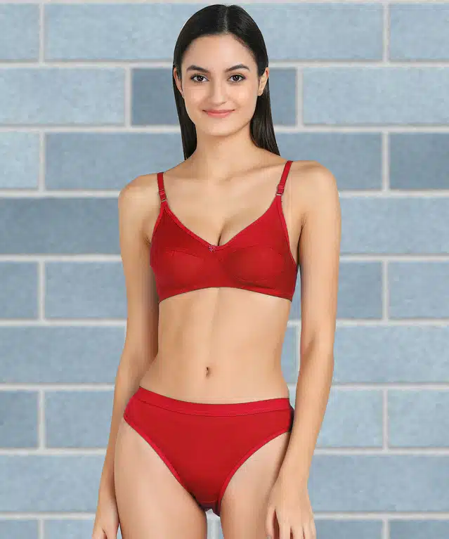 Lingerie Set for Women (Red, 36) (A-1090)
