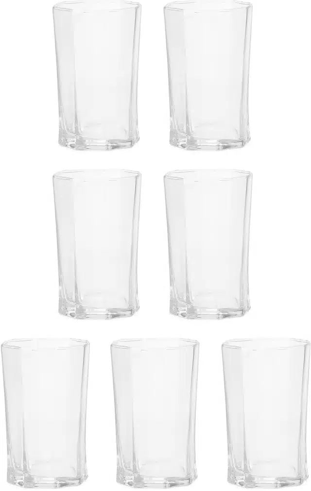 Water cum Juice Glass (Transparent, 200 ml) (Pack of 7)