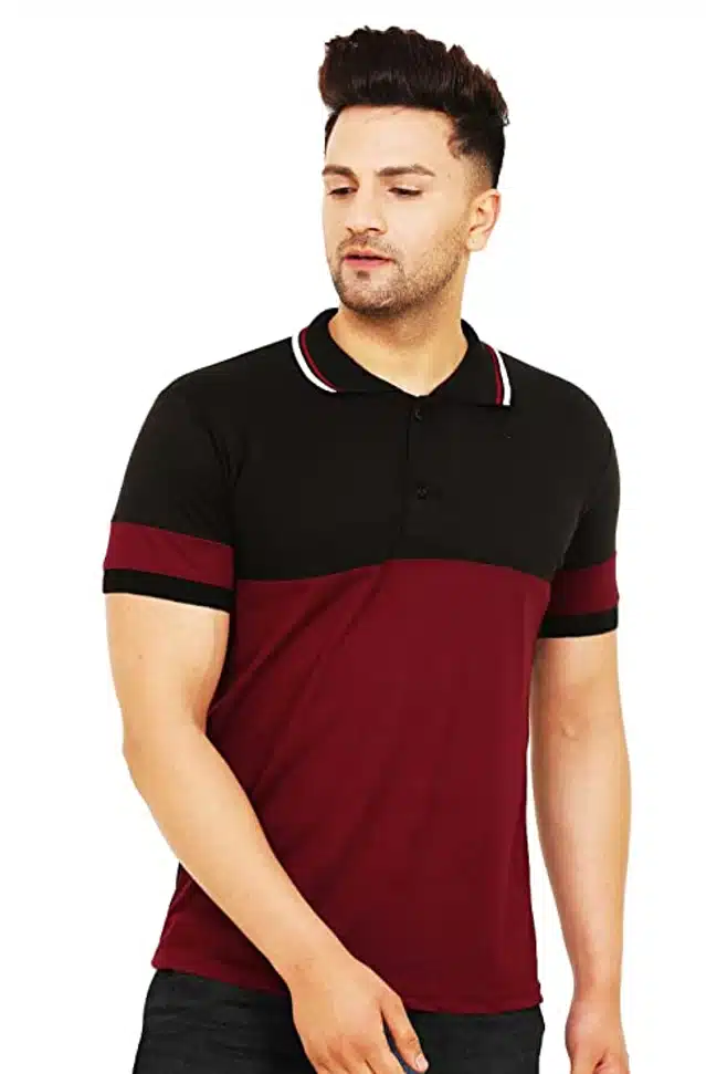 Half Sleeves Polo T-Shirt for Men (Multicolor, S)