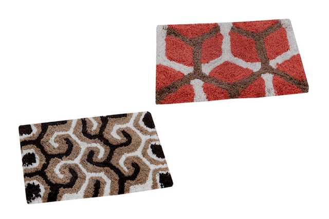 Soft Cotton Anti Skid Bathmat for Home & Entrances (Multicolor) (A-157)