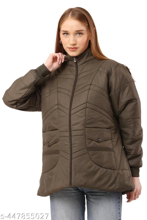 Nylon Jacket for Women (Brown, L)