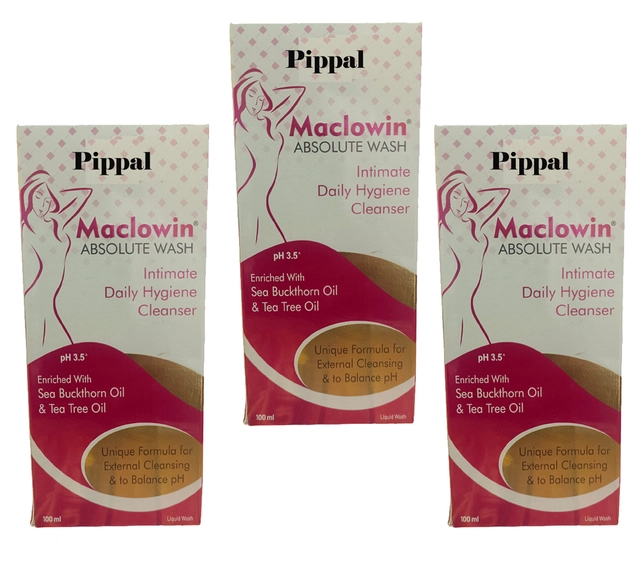 Pippal Maclowin Absolute Wash Intimate Cleanser (100 ml, Pack of 3)