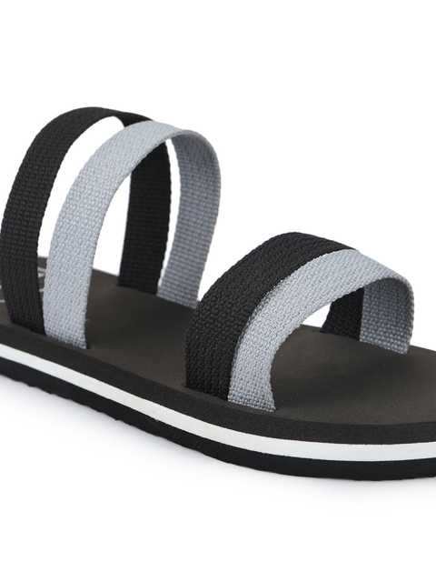 Men's Sandal (Black & Grey, 6) (A-198)