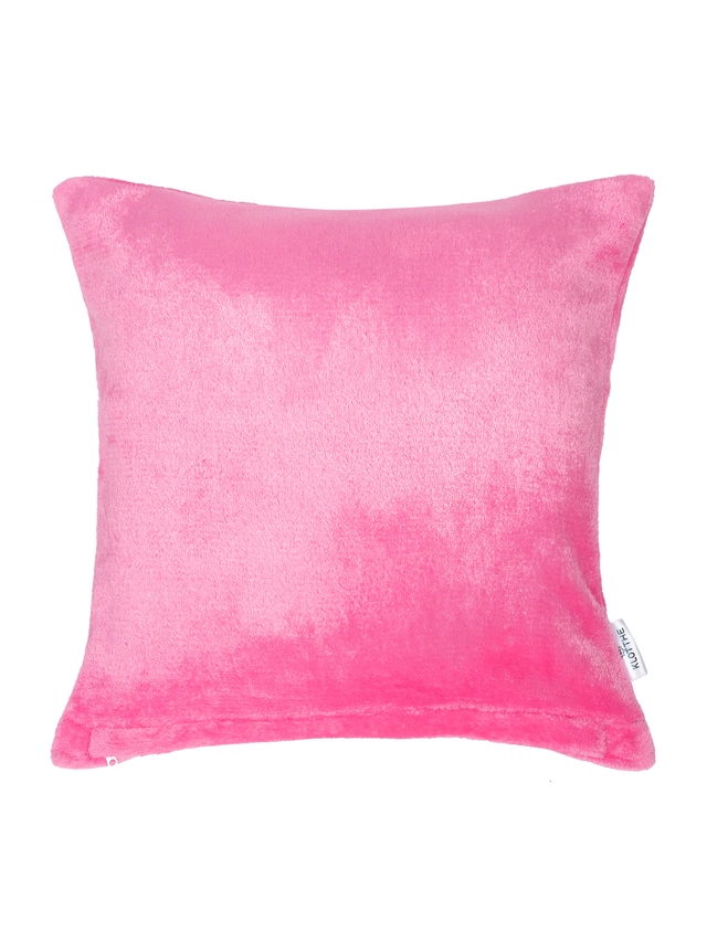 Velvet Cushion Cover (Dark Pink, 12x12 inches)