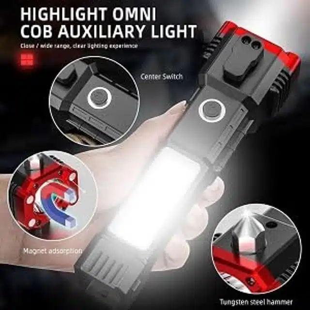 Rechargeable Torch Lights (Black, 3 W)