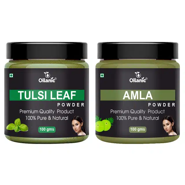 Natural Tulsi & Amla Powder for Skin & Hair (Pack of 2, 100 g)