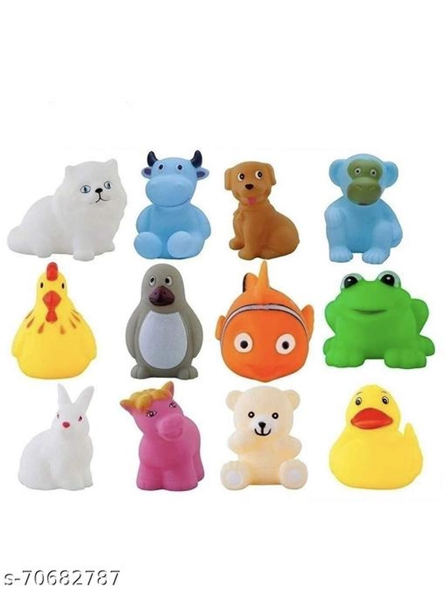 Plastic Bath Toy for Kids (Multicolor, Pack of 12)