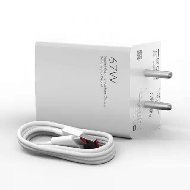 Fast Charging Type C Charger for Xiaomi Redmi Note 12 Pro (white, 67 W)