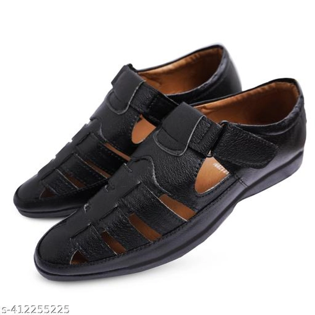 Sandals for Men (Black, 6)