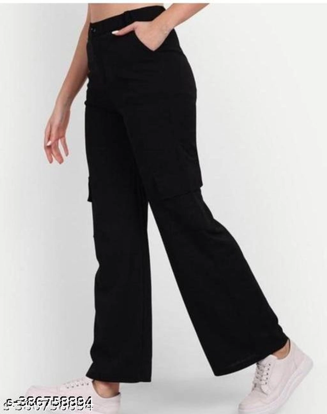 Nylon Trouser for Women (Black, 26)