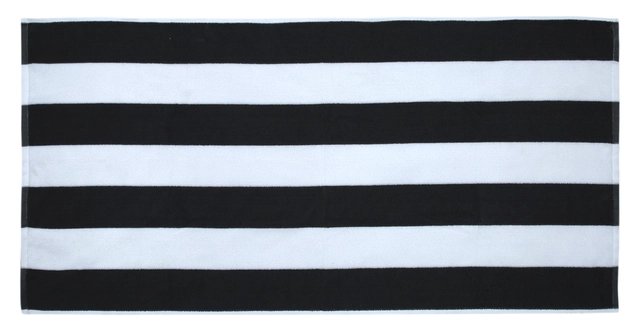 Cotton Bath Towel (Black & White, 24x51 inches)