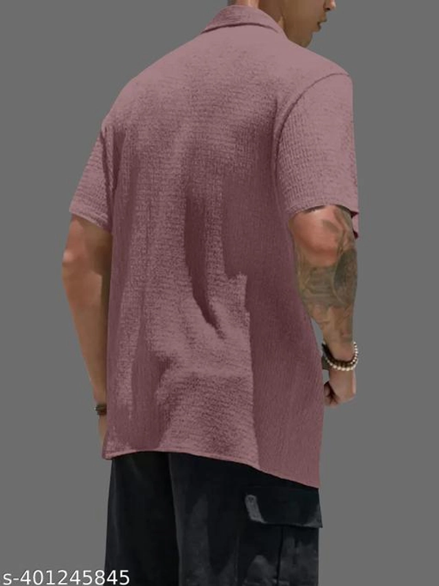 Half Sleeves Shirt for Men (Purple, S)