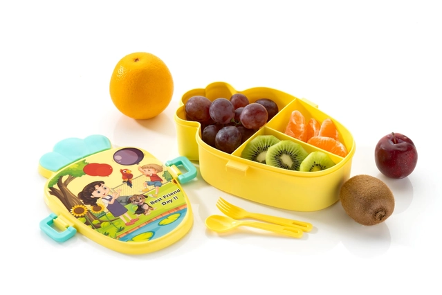 Plastic Lunch Box for Kids (Multicolor)