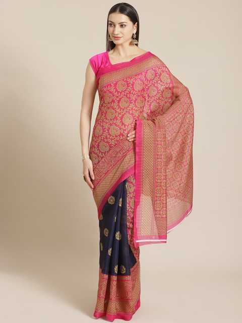 New Ethnic Mysore Silk Saree For Women (Pink) (V166)