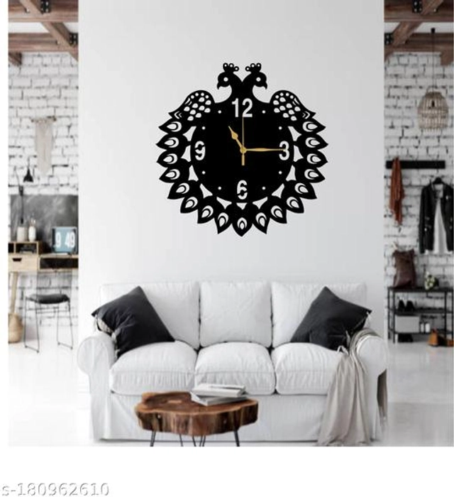 Wooden Wall Clock for Home (Black)