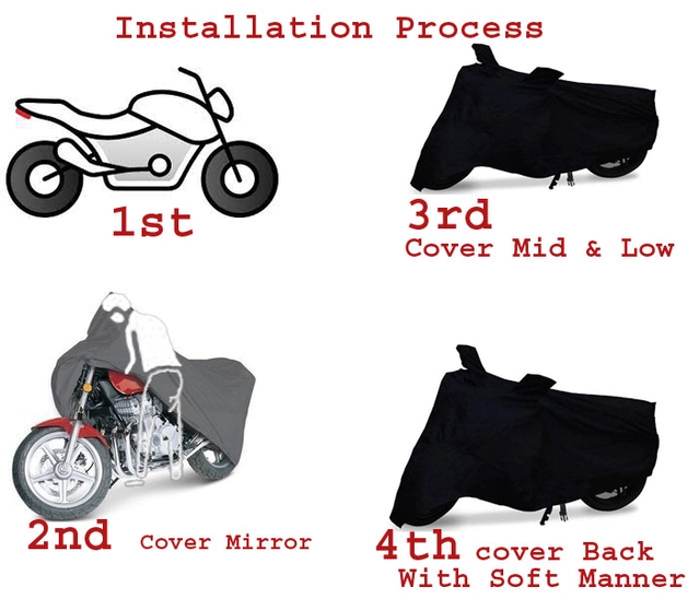 Polyester Semi-Waterproof Universal Motorcycle Cover (Black & Blue)