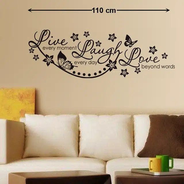 Live Laugh and Love Quote Self Adhesive Wall Stickers