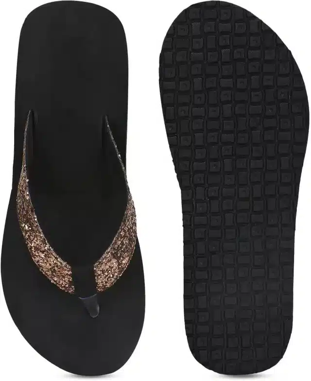 Flipflop for Women (Gold & Peach, 4) (Pack of 2)