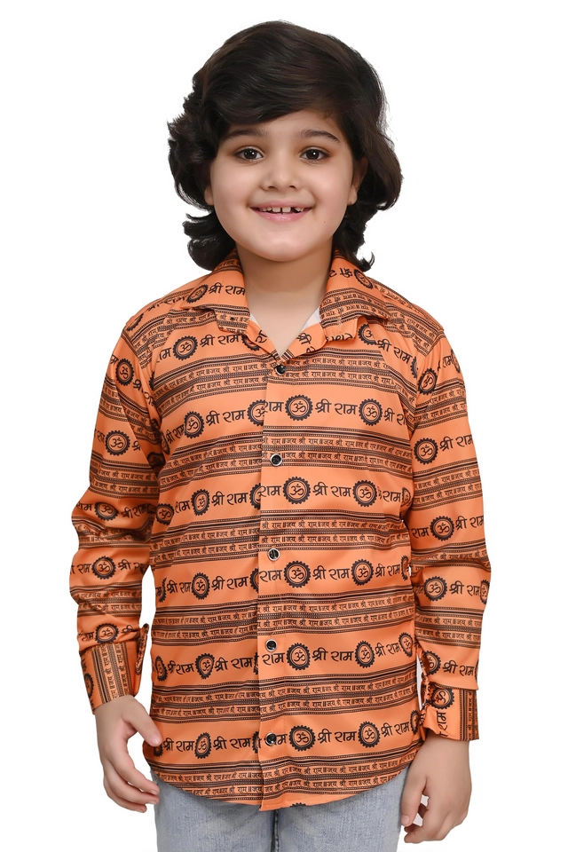 Full Sleeves Printed Shirt for Boys (Multicolor, 5-6 Years) (Pack of 2)