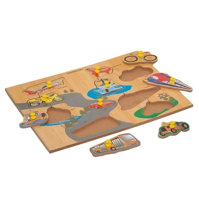 Wooden Transports Puzzle Board for Kids (Multicolor)